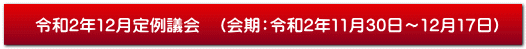 令和2年12月定例議会　（会期：令和2年11月30日～12月17日）
