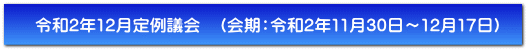 令和2年12月定例議会　（会期：令和2年11月30日～12月17日）